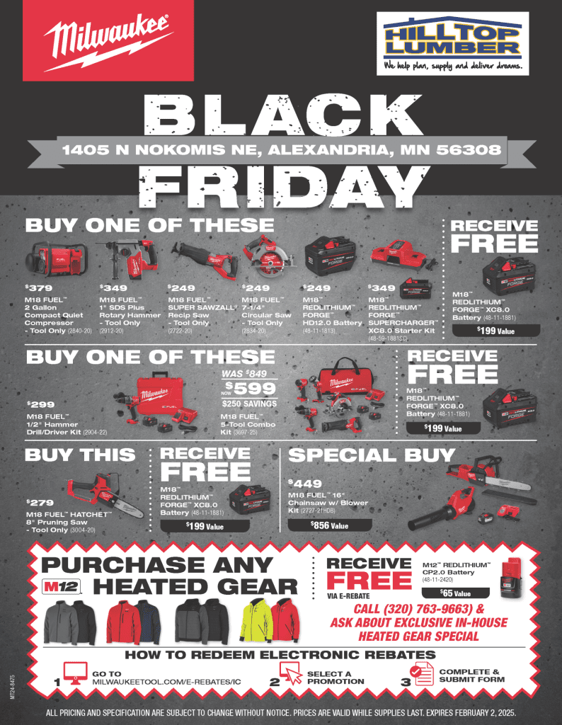 Black Friday Savings on Milwaukee